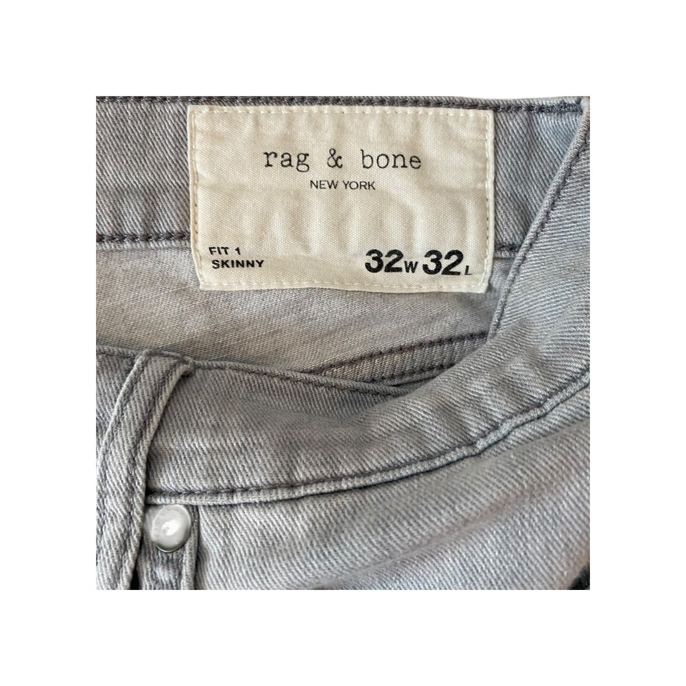 Rag & Bone Fit 1 Skinny Jeans 32x32 Vintage Gray Denim Five-Pocket Design - Picture 3 of 9
